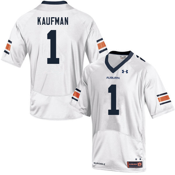 Men #1 Donovan Kaufman Auburn Tigers College Football Jerseys Sale-White